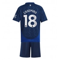 Maglie da calcio Manchester United Casemiro #18 Seconda Maglia Bambino 2024-25 Manica Corta (+ Pantaloni corti)